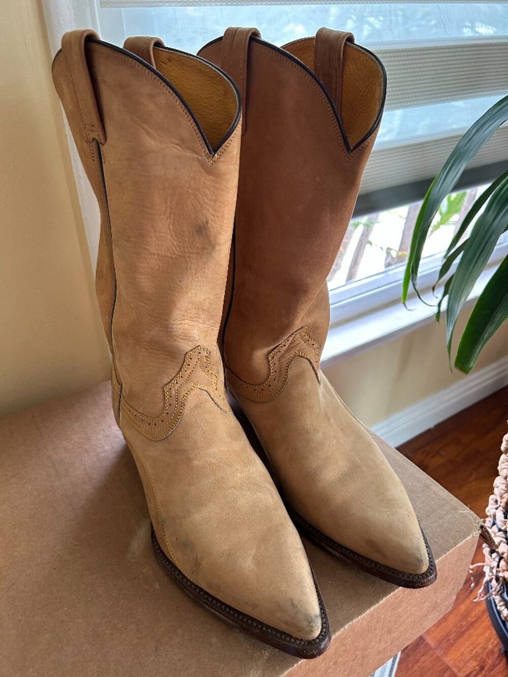 🔥 VINTAGE CLOUDS: Rudel Handcrafted Deerskin Western Boots 🦌 11.5 E